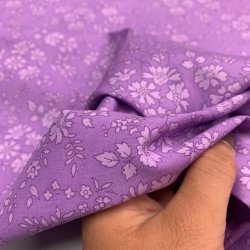  Liberty bomuld med capel blomster i lilla, 3055 B - pr. 0,25 meter